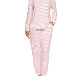 LOFT Red and White Striped Pajama Set size Large